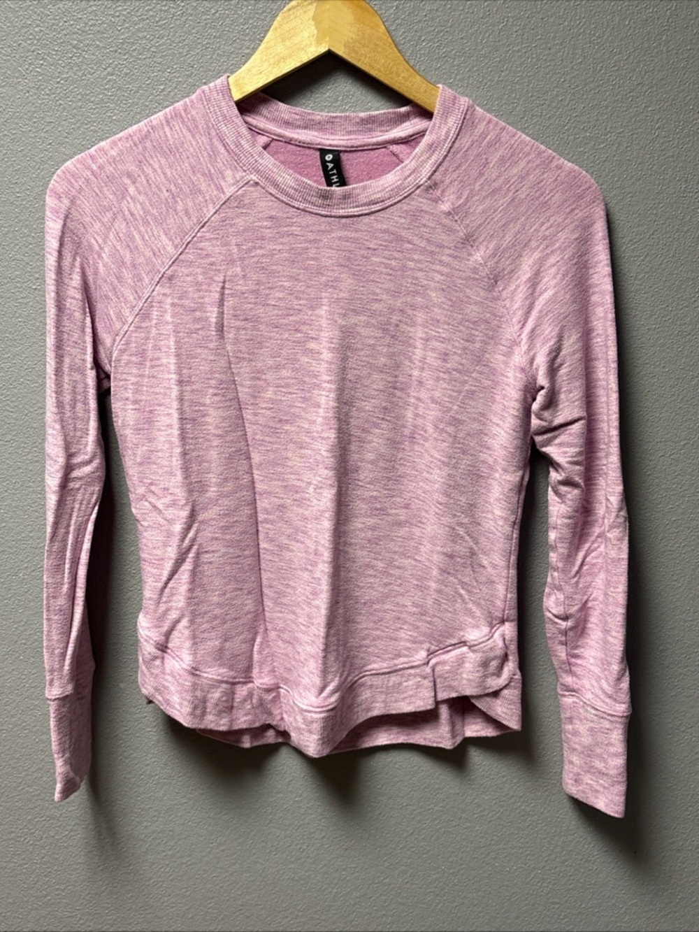 Athleta Beyond Soft Heather Purple Long Sleeve Mindset Sweatshirt Top Sz Small